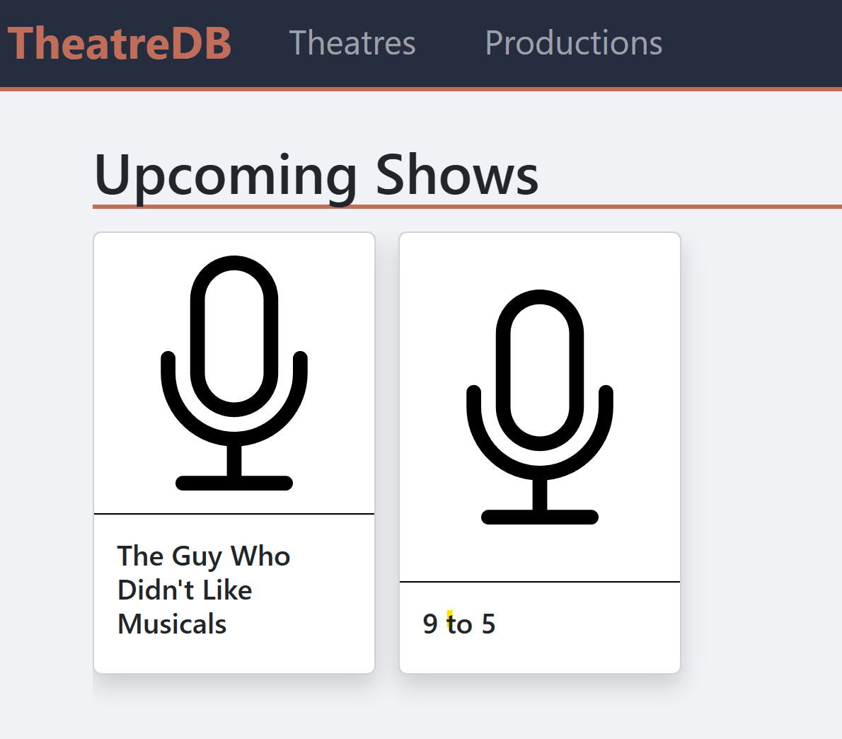 Partial screenshot of TheatreDB website.